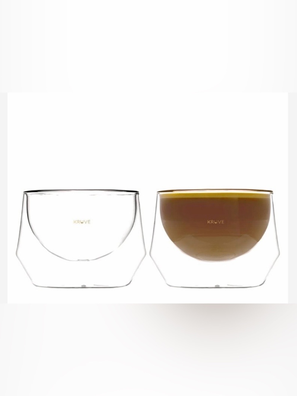 KRUVE Double-Glass Wall Cappuccino Cups 6.5oz (200ml) Set of 2